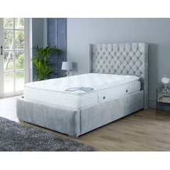 Nylasor Naples Silver Buttoned Headboard 4ft6 Double bed